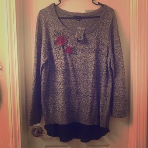 Torrid sweater with built in under shirt